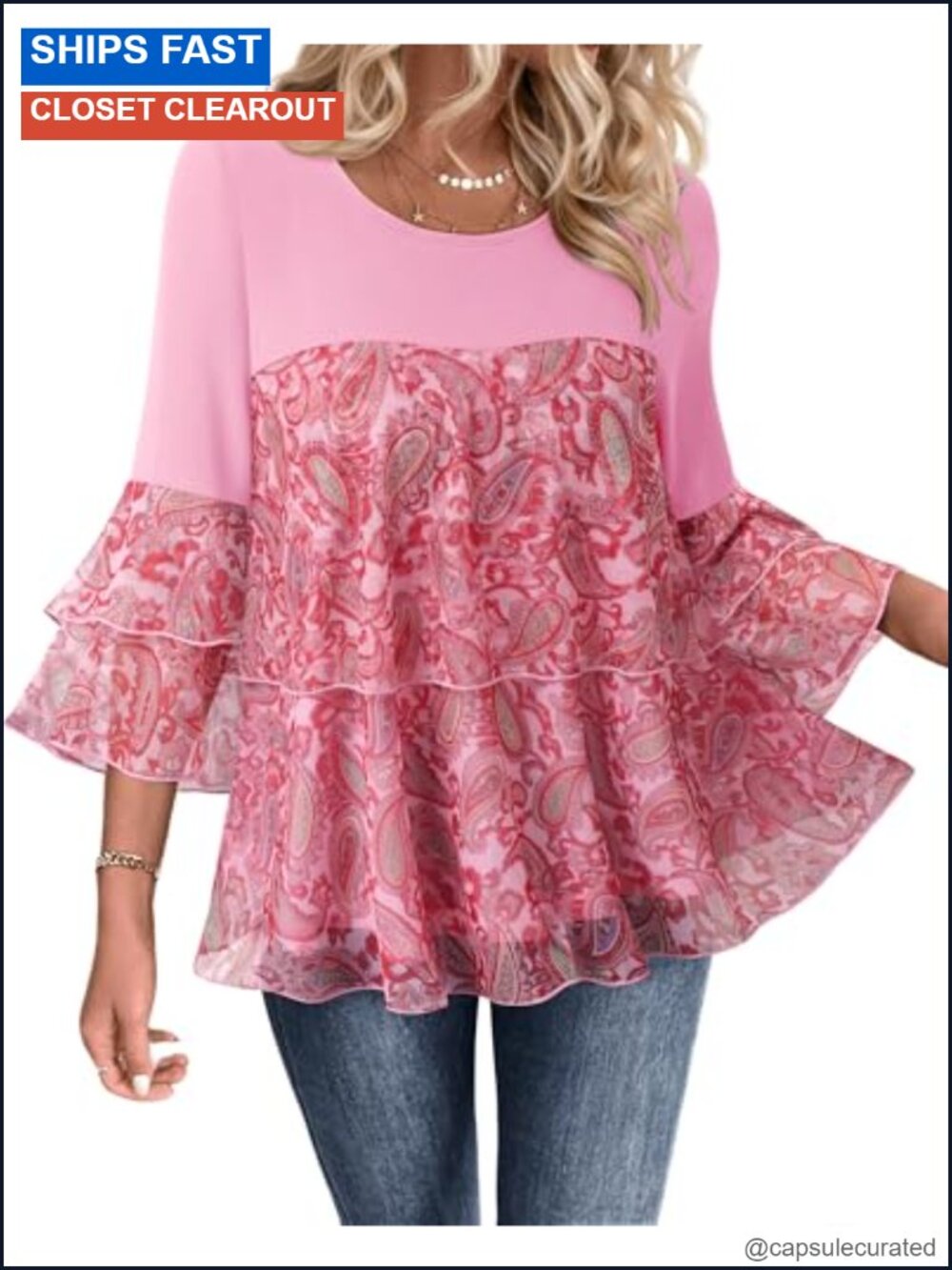 Sequin Sparkly Peplum Blouse 3/4 Sleeve Evening Party Top Stretchy Mesh